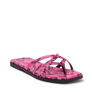 NEW never worn, 14th & Union Nordstrom Rack flat pink/blk snakeskin sandals